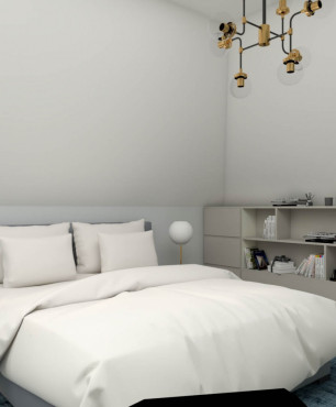 Styl Art Deco w sypialni z łóżkiem kontynentalnym