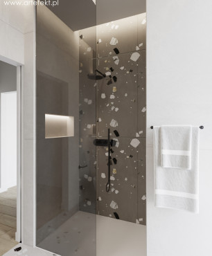 Projekt łazienki z prysznicem walk-in