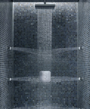 Nowoczesny prysznic w kolekcji  KLUDI PUSH w łazience