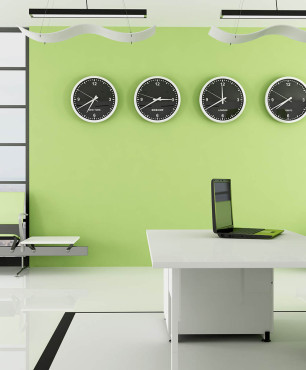 Zielone ściany w biurze