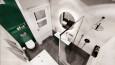 Designerska łazienka szaro-zielona