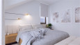 Biało-szara sypialnia w stylu scandi