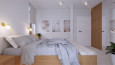 Elegancka sypialnia w kolorze szaro-białym