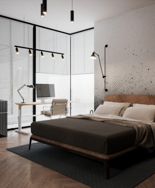 Designerska sypialnia w minimalistycznym stylu